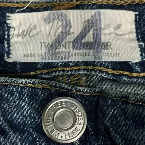 Free People We The‎ Free Rocky Mountain Straight Leg Jeans Women’s Size 24 - Picture 7 of 7